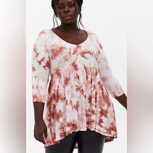 Torrid - Super Soft Scoop Neck long sleeve babydoll tunic top